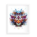 Plakat w ramie 50x70 - Tygrys w graficznej oprawie - tygrys, grafika - rama biała