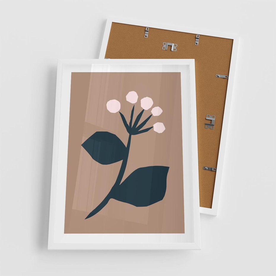 Plakat w ramie 50x70 - Rozbijające Granice - abstrakcyjny obraz, plakat - rama biała