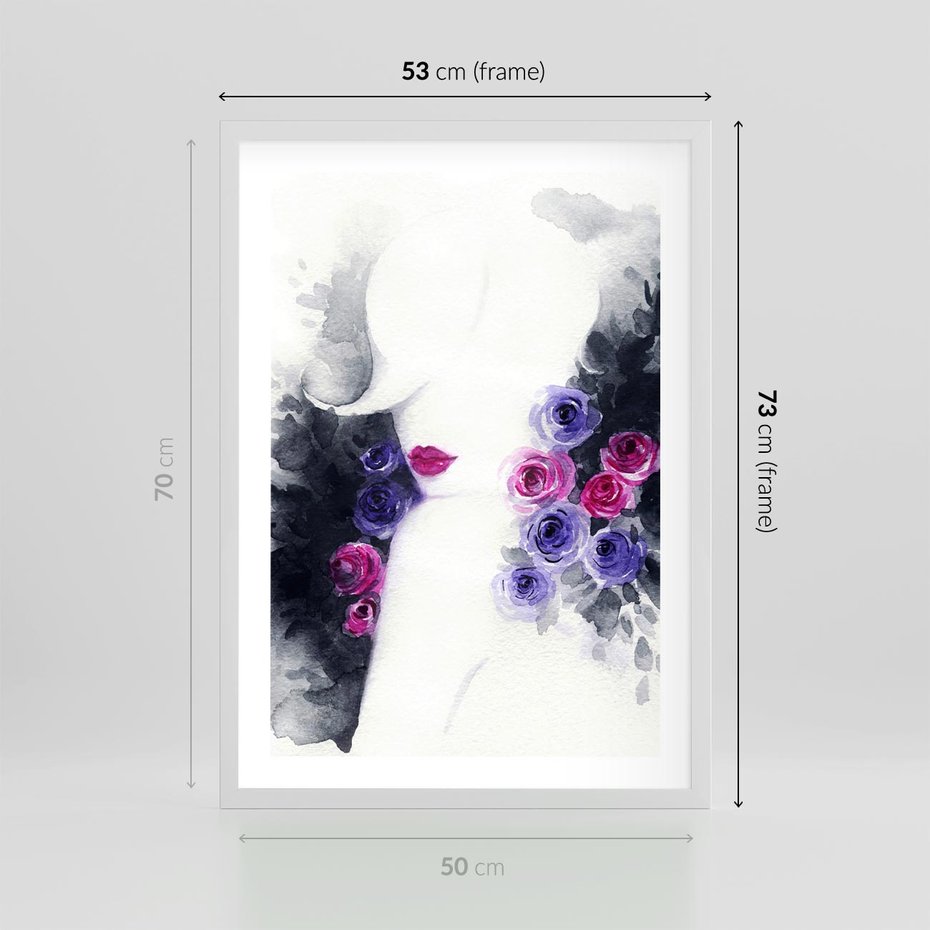 Plakat w ramie 50x70 - Urok osobowości - kobieta, portret - rama biała