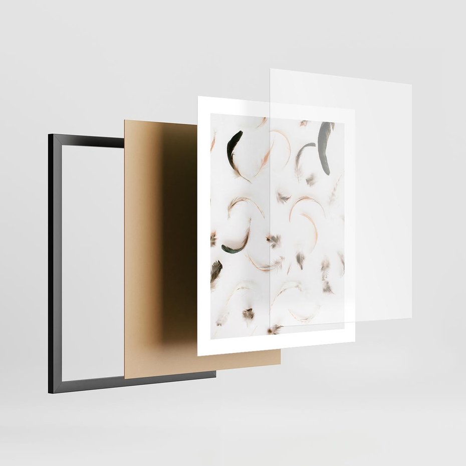 Plakat w ramie 40x50 - Kompozycja z Piór - pióra, kompozycja - rama czarna