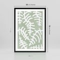 Plakat w ramie 50x70 - Oaza Zieleni - zielona abstrakcja, zgaszona zieleń - rama czarna