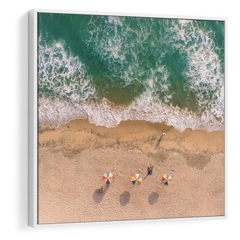 Obraz w ramie 80x80 - Letnie Wakacje na Horyzoncie - plaża, morze - rama biała