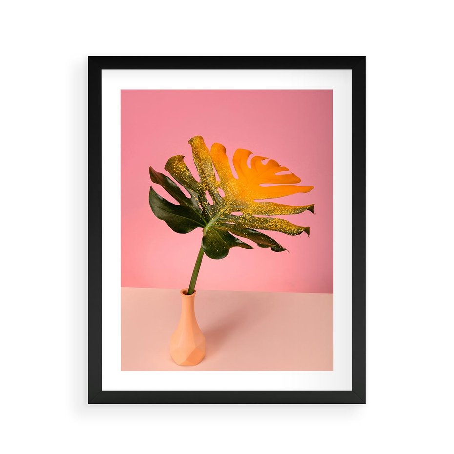 Plakat w ramie 40x50 - Egzotyczna monstera - monstera, liść - rama czarna