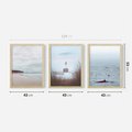 Zestaw obrazy w ramie 40x50 galeria - Latarnia, mglisty, pejzaż, morze - rama drewno