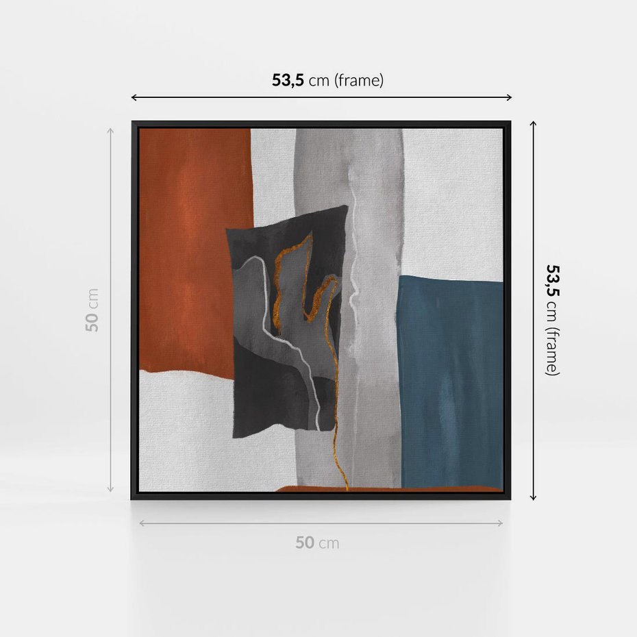 Obraz w ramie 50x50 - Nowoczesna geometria - nowoczesny, geometryczny - rama czarna