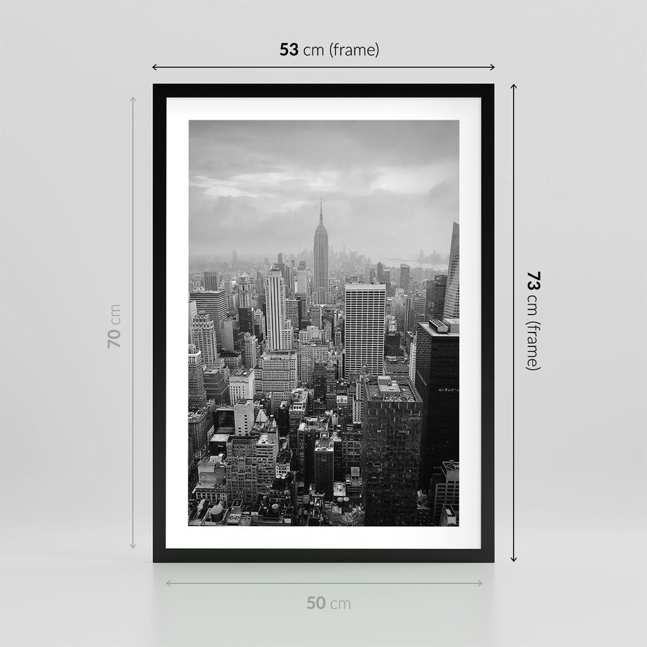 Plakat w ramie 50x70 - Majestatyczne Wysokości - Nowy Jork, wieżowce - rama czarna