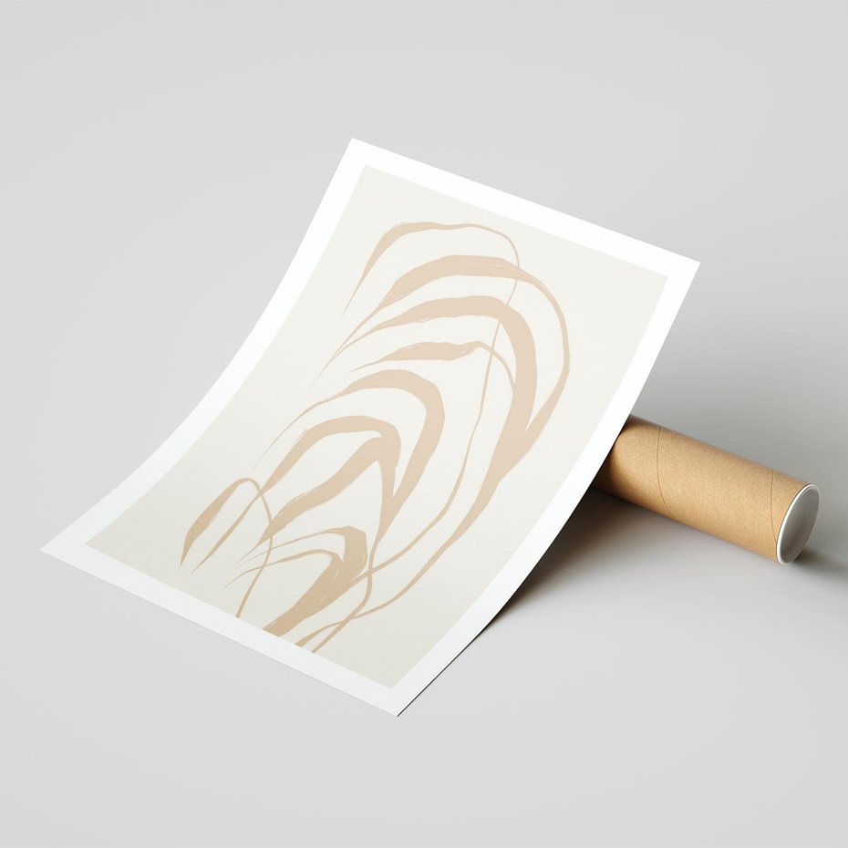 Plakat bez ramy 50x70 - Formy Nowoczesności - minimalistyczny plakat, liście palmy