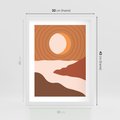 Plakat w ramie 30x40 - Sztuka Zachodu Słońca: Nowoczesna Sceneria - plakat, nowoczesna grafika - rama biała