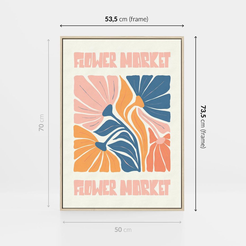 Obraz w ramie 50x70 - Spójny Dysonans - pastelowe kolory, typografia - rama drewno