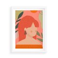 Plakat w ramie 50x70 - Kobieca Refleksja - nowoczesny plakat, styl retro - rama biała