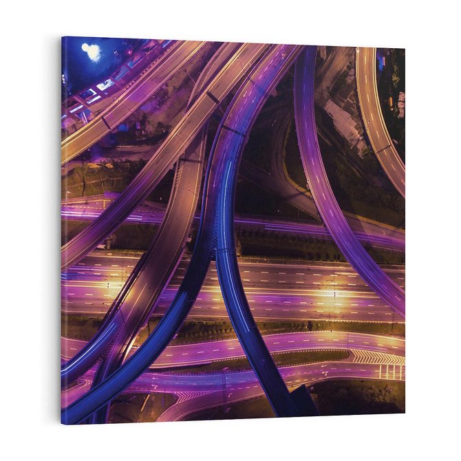 Obraz na płótnie 40x40 - Wiadukty i autostrada - Węzeł drogowy w USA - wiadukty, autostrada