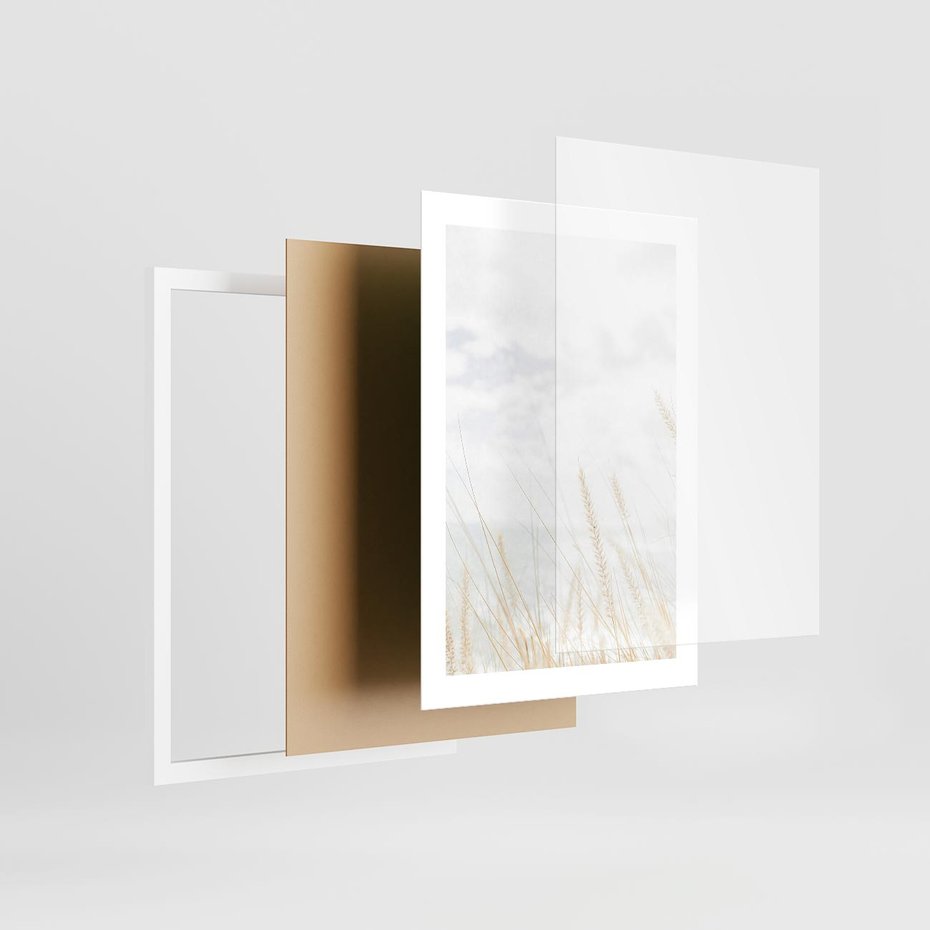 Plakat w ramie 30x40 - Jasna Delikatność: Fotografia Suchych Traw - suche trawy, jasna fotografia - rama biała