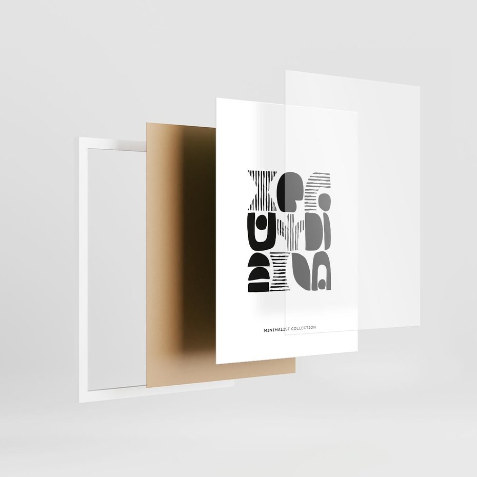 Plakat w ramie 30x40 - Taniec Dziwacznych Kresek - minimalistyczny plakat, czarno biały - rama biała