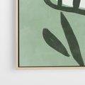 Obraz w ramie 50x50 - Objęcia Zieleni - zielona abstrakcja, zgaszona zieleń - rama drewno