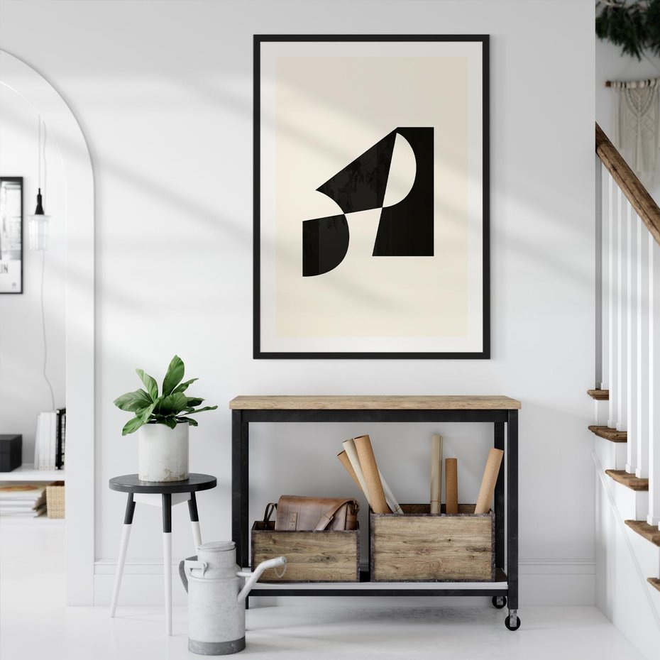 Plakat bez ramy 50x70 - Rozświetlony Cień - abstrakcyjna sztuka, geometria