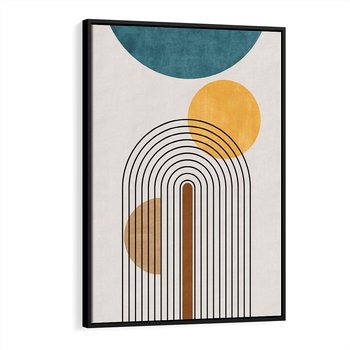 Obraz w ramie 50x70 - Wewnętrzne Labirynty Form - styl mid century, nowoczesna sztuka - rama czarna