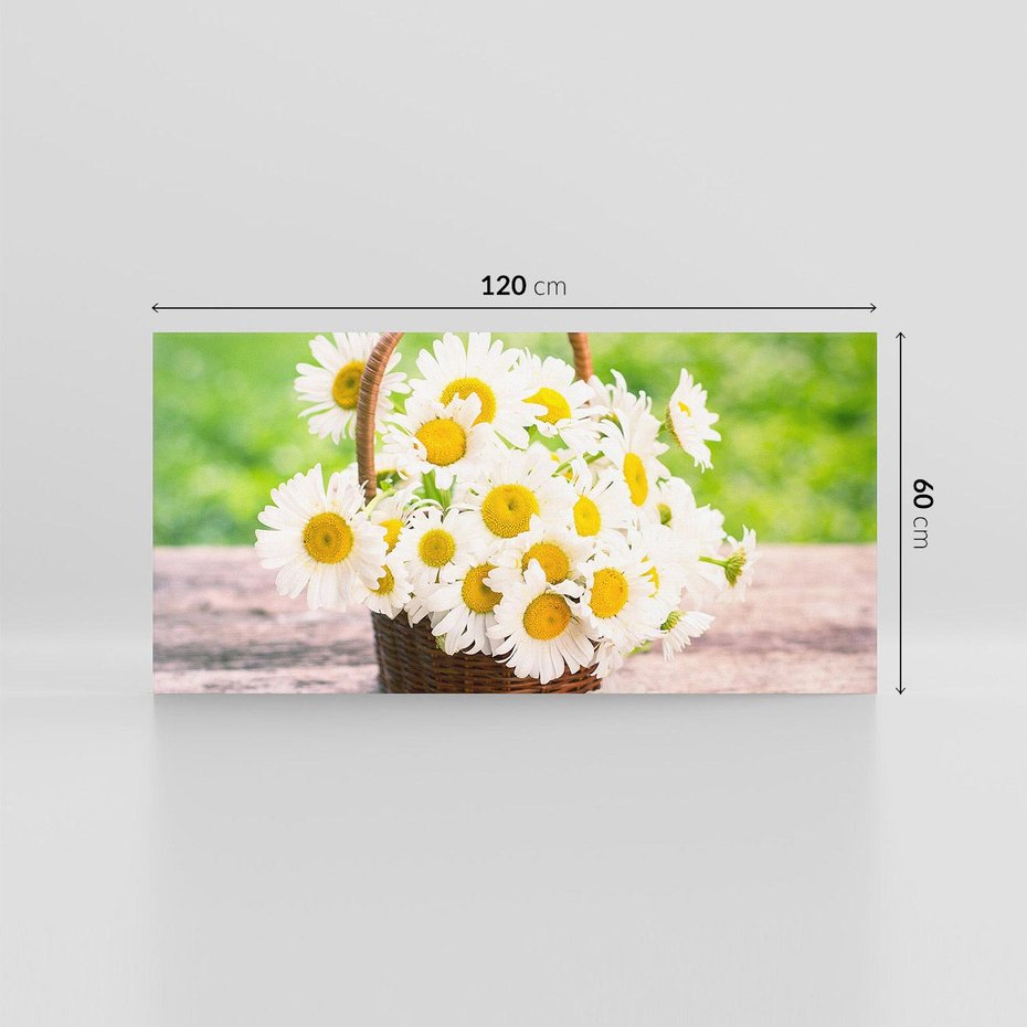 Obraz na płótnie 120x60 - Koszyk pełen kwiatów - koszyk, kwiaty