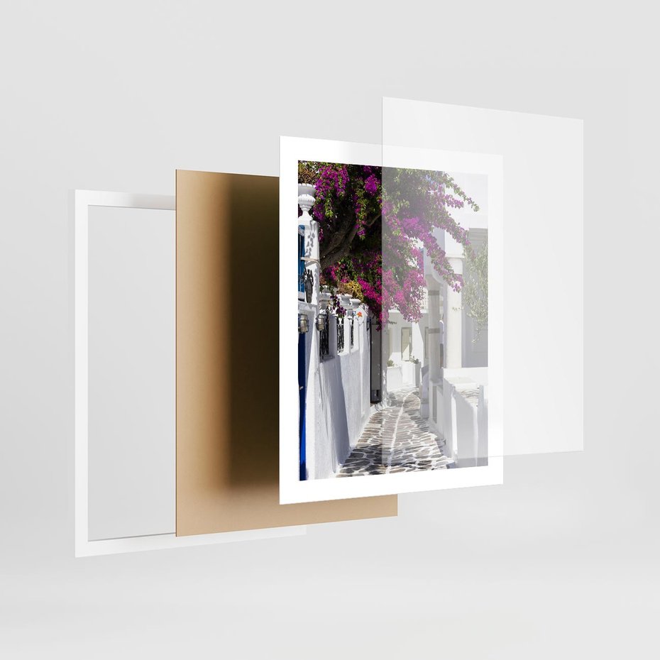 Plakat w ramie 40x50 - Mroczna Tajemnica - uliczka, perspektywa - rama biała