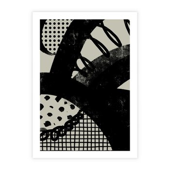 Plakat bez ramy 21x30 - Nieznanie Zaskoczenia - bstrakcyjna mroczna kompozycja, nieregularne