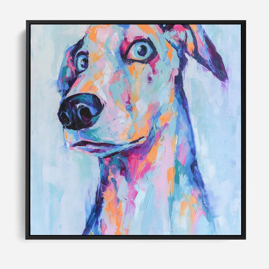 Obraz w ramie 50x50 - Cześć! Jak się Masz? - obraz olejny, zabawna sztuka - rama czarna