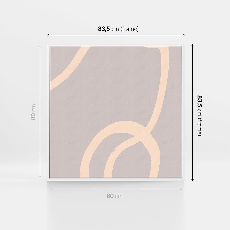 Obraz w ramie 80x80 - Wystylizowana Rewolucja - minimalistyczny obraz, nowoczesny - rama biała