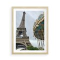 Plakat w ramie 50x70 - Delikatność kolorów - wieża, Eiffla - rama drewno