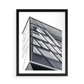 Plakat w ramie 50x70 - Architektura Przyszłości: Czarno-Białe Ujęcie - nowoczesna architektura, czarno białe zdjęcie - rama czarna