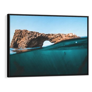 Obraz w ramie 70x50 - Tajemnicza Podwodna Kraina - fotografia, podwodna jaskinia - rama czarna