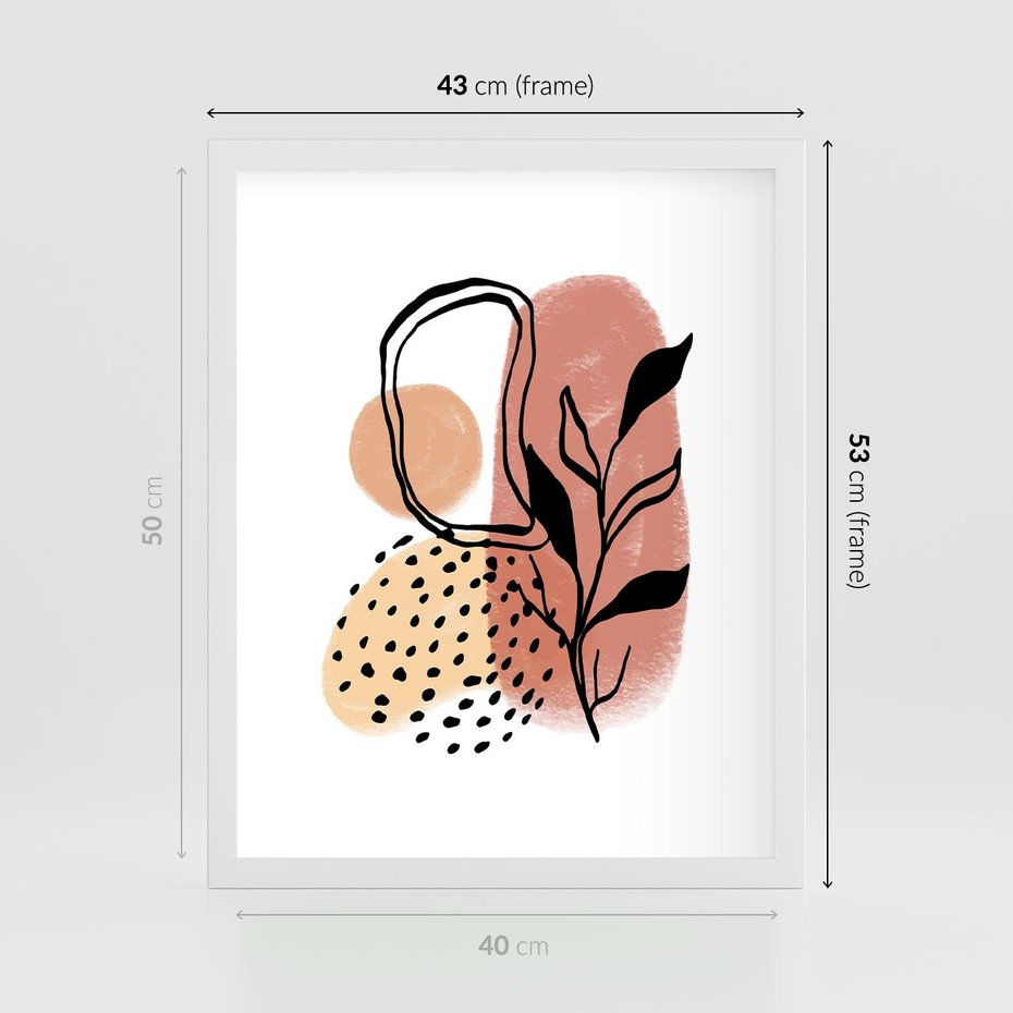 Plakat w ramie 40x50 - Migotliwe Harmonie - abstrakcja, sztuka nowoczesna - rama biała