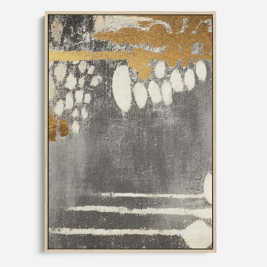 Obraz w ramie 50x70 - Malowane impresje zmysłów - abstrakcyjne plamy, linie - rama drewno