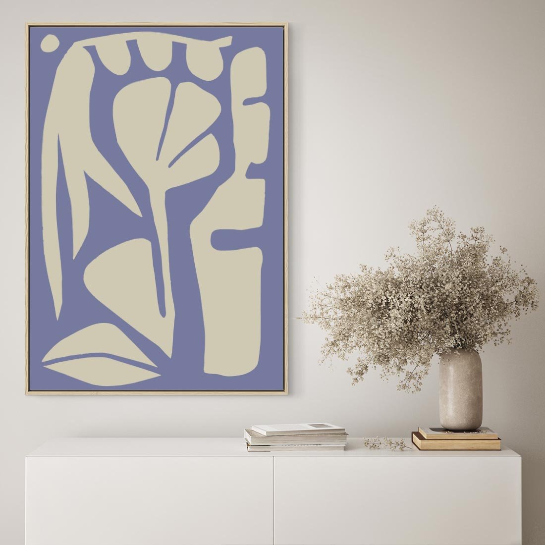 Obraz w ramie 80x120 - Echa Wizualnej Transcendencji - skandynawski styl, plakat - rama drewno