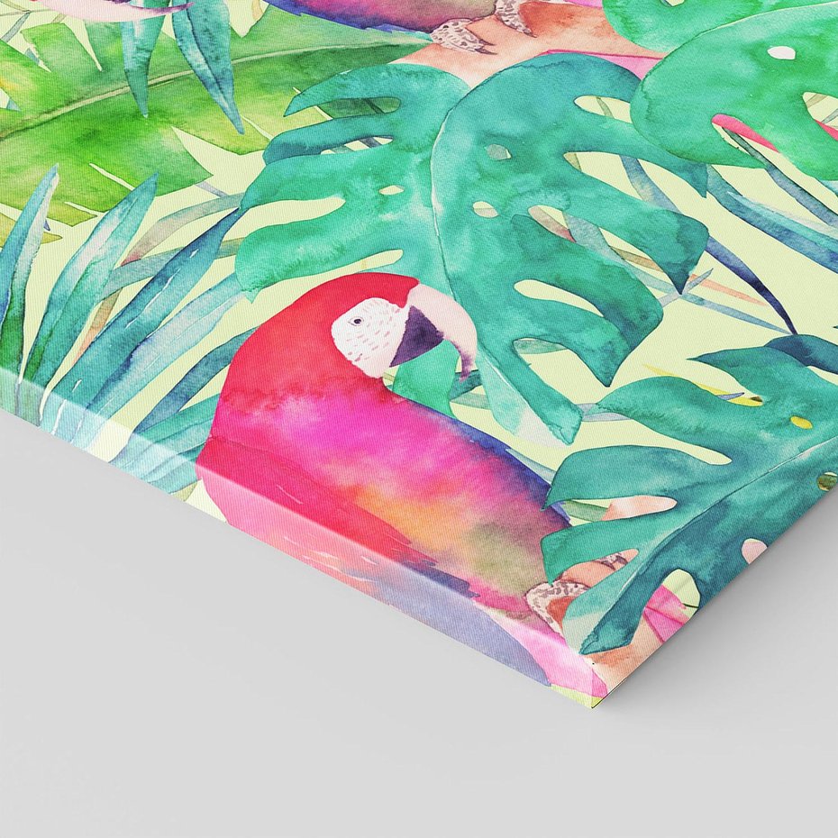 Obraz na płótnie 30x30 - Egzotyczna Przygoda - tropikalne, liście