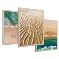 Zestaw obrazy w ramie 30x40 galeria - Plaża, boho, wakacje, morze - rama drewno