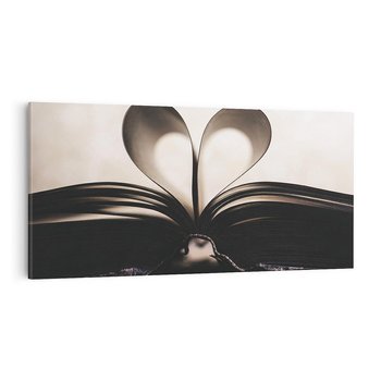 Obraz na płótnie 100x50 - Książka - Serce Retro - ksizka, serce