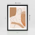 Plakat w ramie 40x50 - Sztuka Prostoty - kobieta, szkic - rama czarna