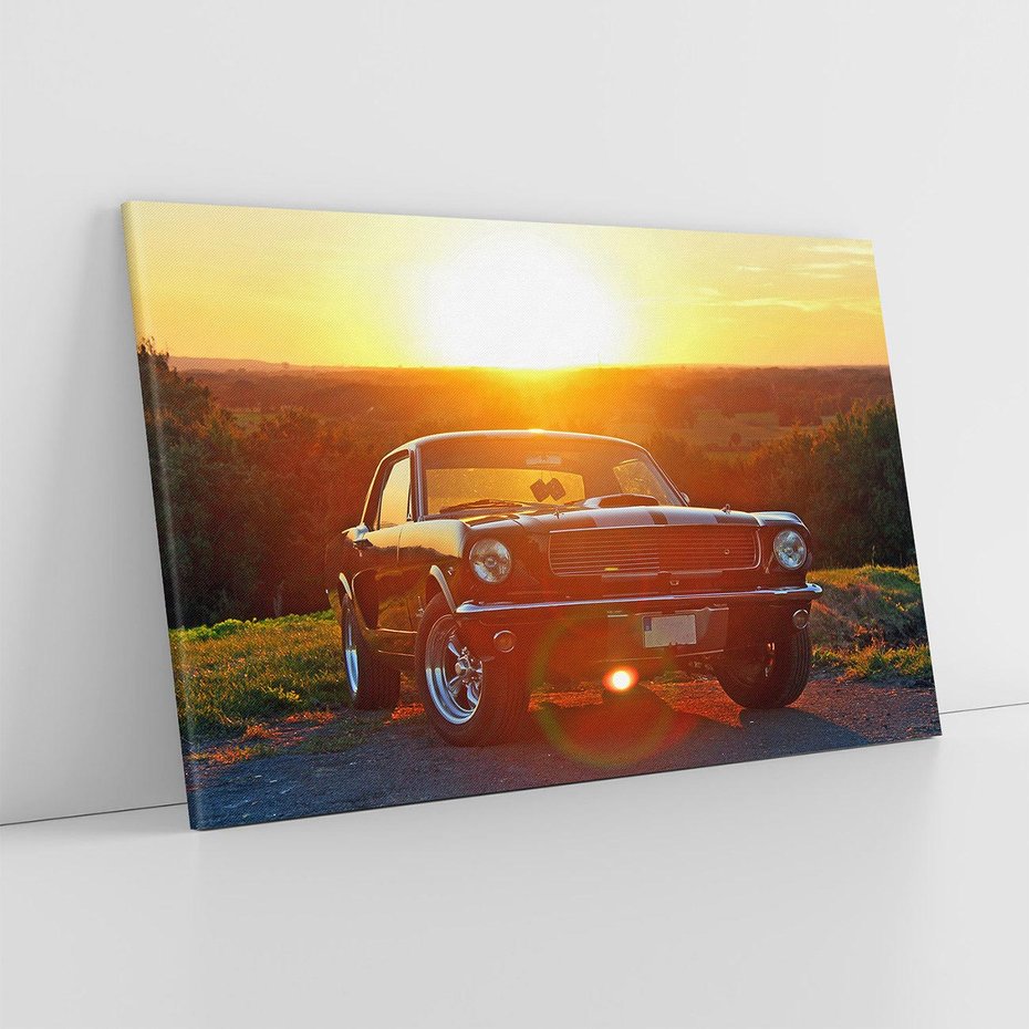 Obraz na płótnie 70x50 - Moc i elegancja - Ford Mustang, samochód