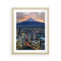 Plakat w ramie 40x50 - Miasto na Górnym Horyzoncie - miasto, góry - rama drewno