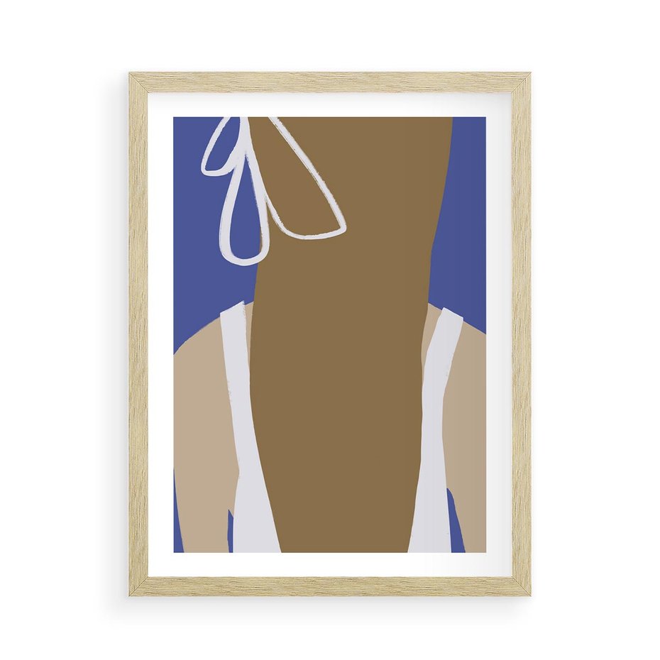 Plakat w ramie 50x70 - Kobieca Inspiracja - plakat retro, kobieta z kokardą - rama drewno