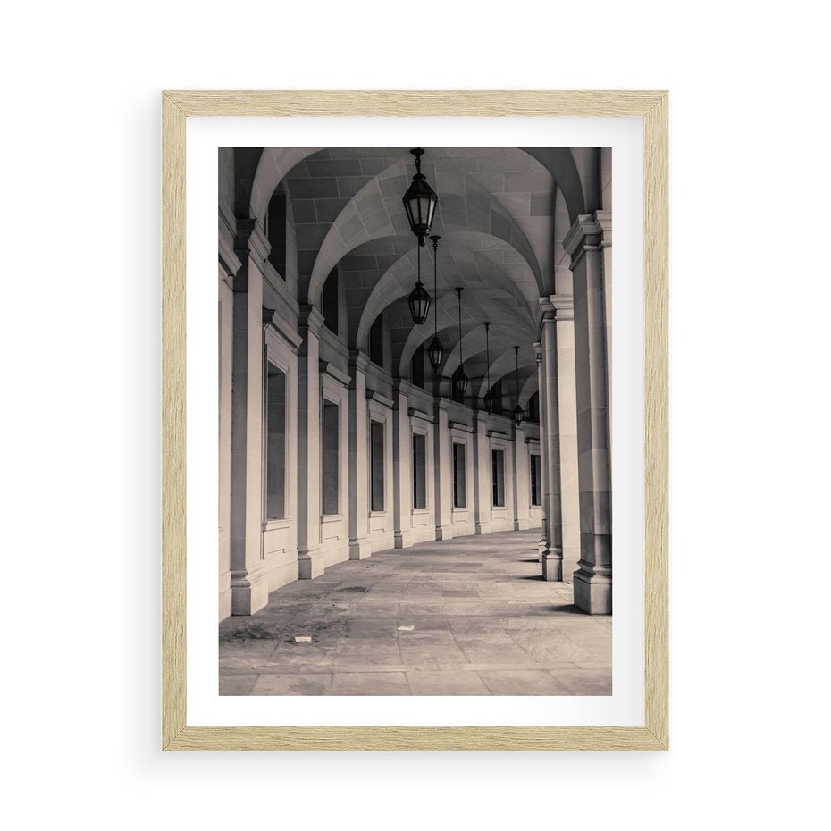 Plakat w ramie 50x70 - Kolumny Elegancji - architektura, kolumny - rama drewno
