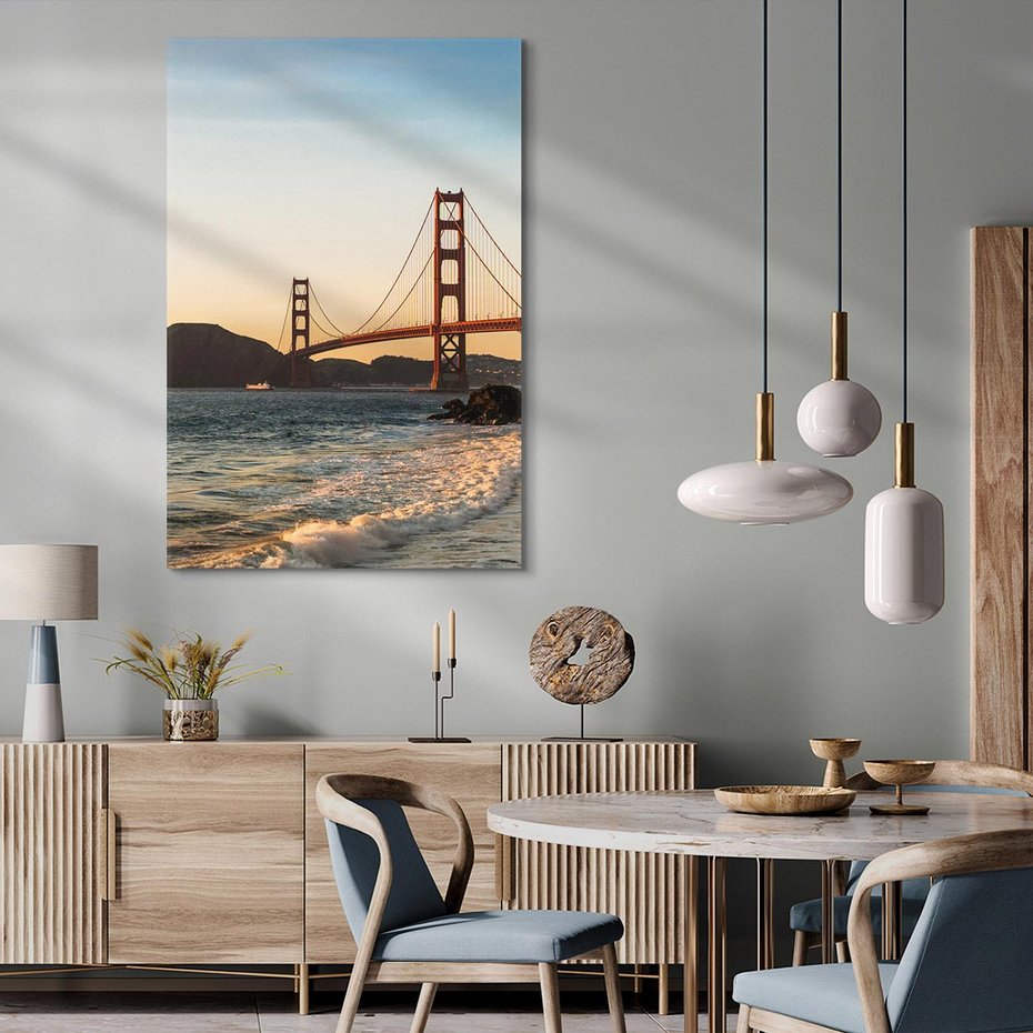 Obraz na płótnie 80x120 - Statek na morzu - Golden Gate, most