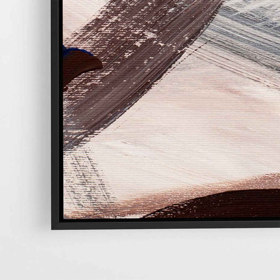 Obraz w ramie 50x70 - Eksploracja Dramaturgii - abstrakcyjny chaos, chatyczne maźnięcia pędzla - rama czarna