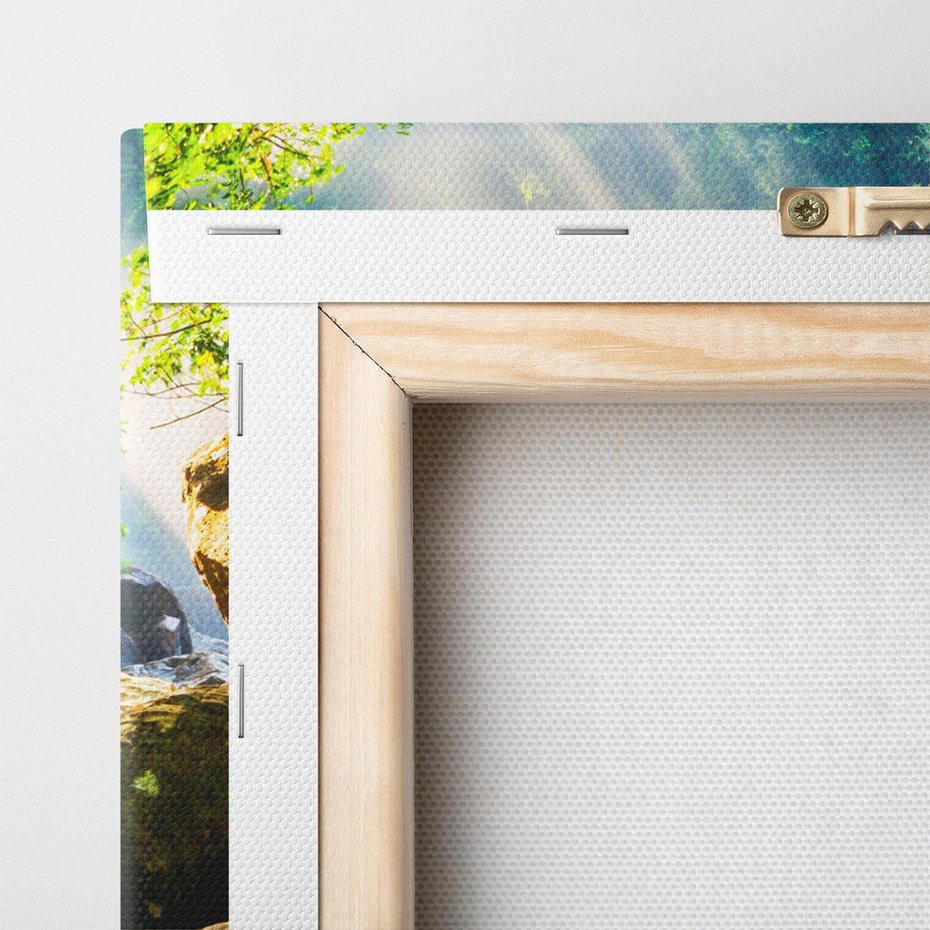 Obraz na płótnie 80x120 - Idylliczny strumyk w urokliwym lesie - strumyk, las