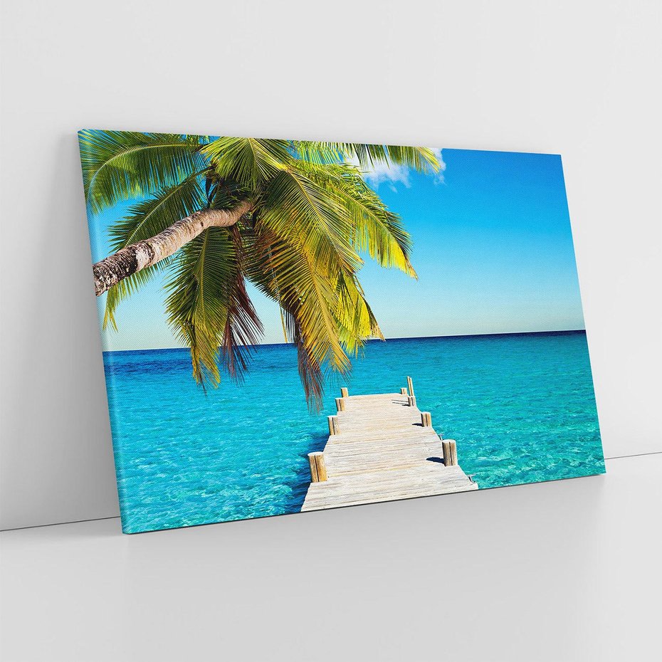 Obraz na płótnie 100x70 - Hawajskie Palmy - palma, morze