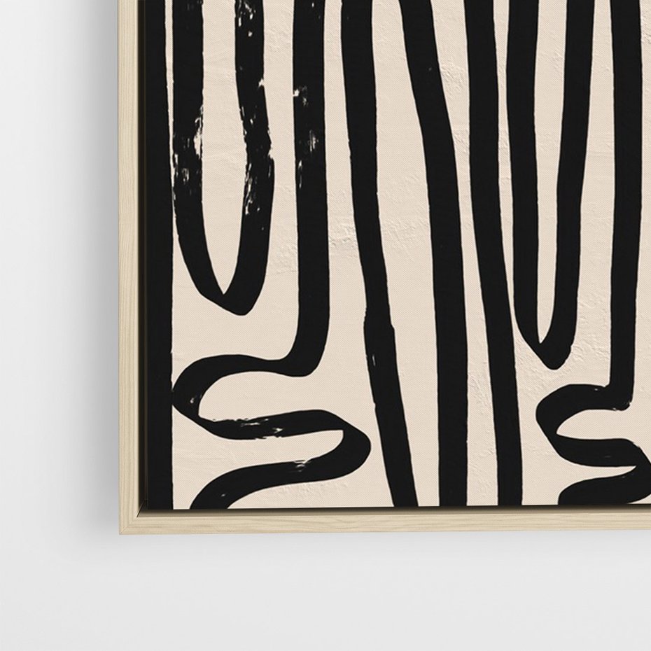 Obraz w ramie 80x120 - Podróżne Wibracje Serca - abstrakcyjny obraz, proste linie - rama drewno