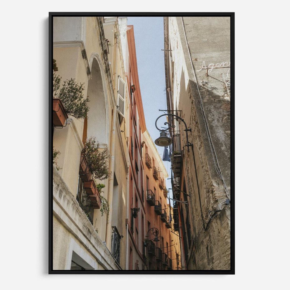 Obraz w ramie 70x100 - Włoskie uroki - włoskie, uliczki - rama czarna