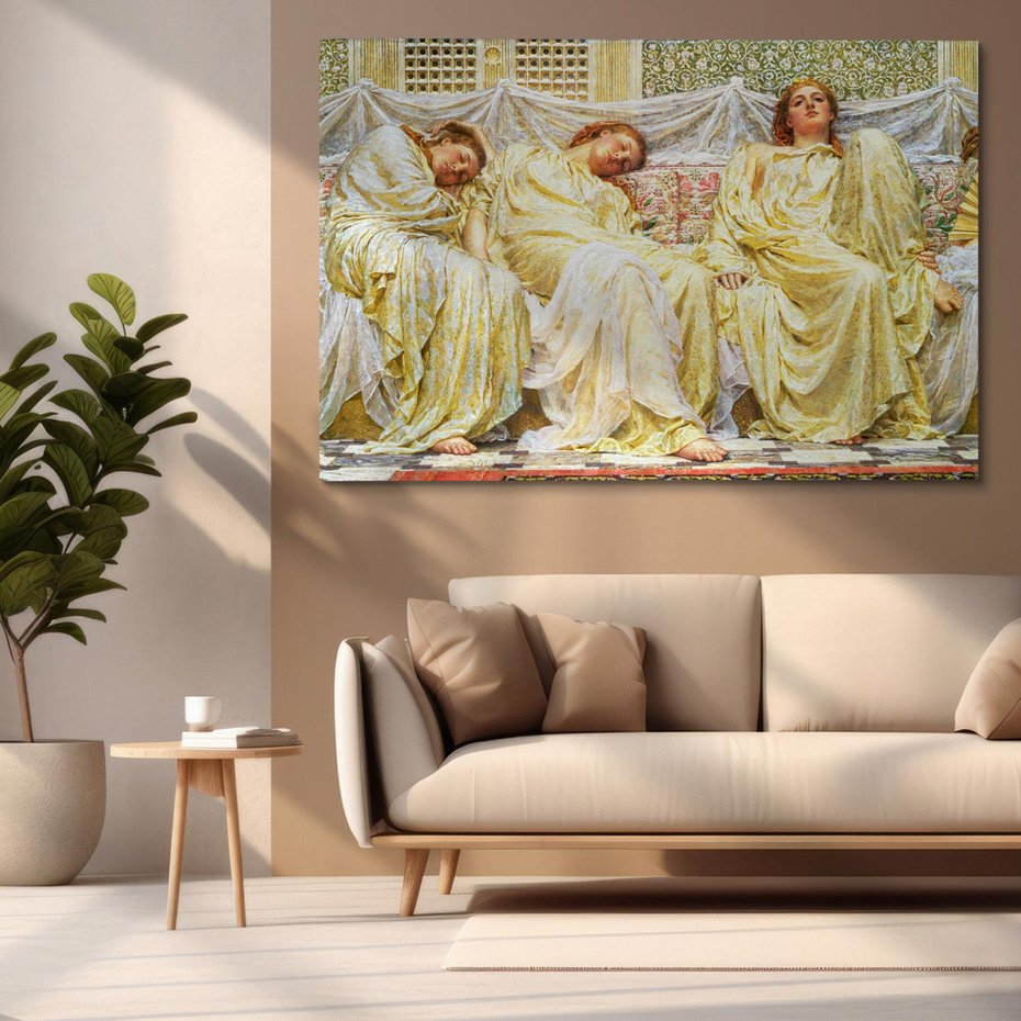 Obraz na płótnie 70x50 - "Marzyciele" (1850-1882) Albert Joseph Moore - Reprodukcja - reprodukcja, obraz na płótnie