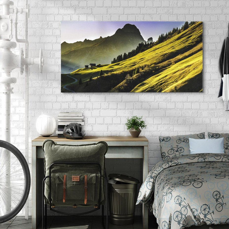 Obraz na płótnie 140x70 - Górska łąka - góry, łąka