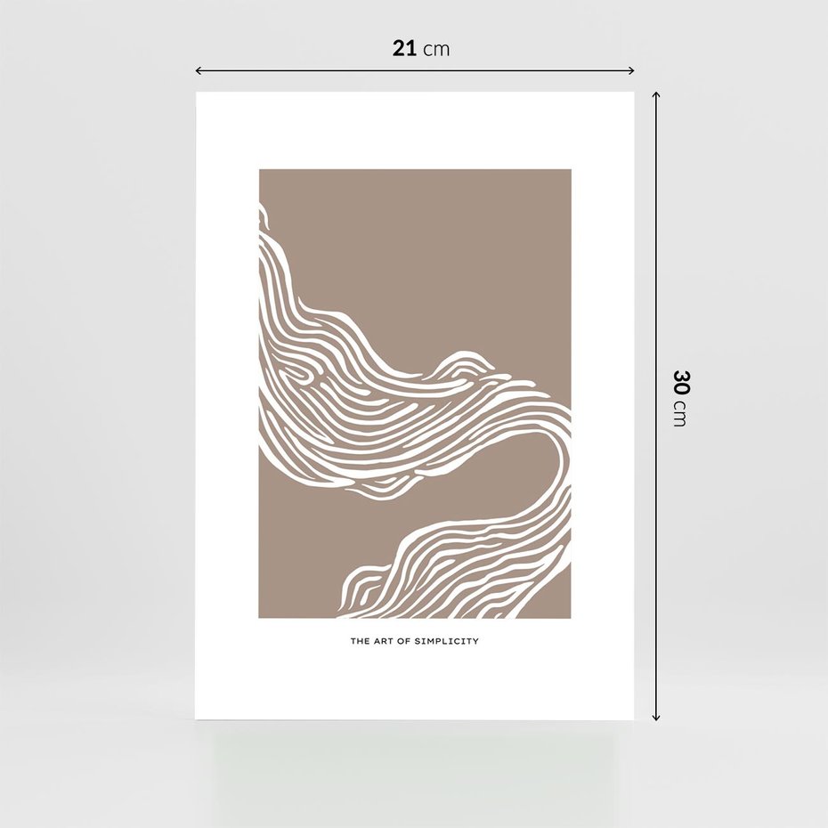 Plakat bez ramy 21x30 - Harmonijne Granice - sztuka minimalizmu, biała rycina