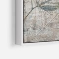 Obraz w ramie 80x80 - Betonowe Wspomnienia Liści - odciski w betonie, odbitki - rama biała