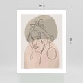 Plakat bez ramy 40x50 - Kobieta w Linii: Akwarelowa Harmonia - kobieta one line, grafika